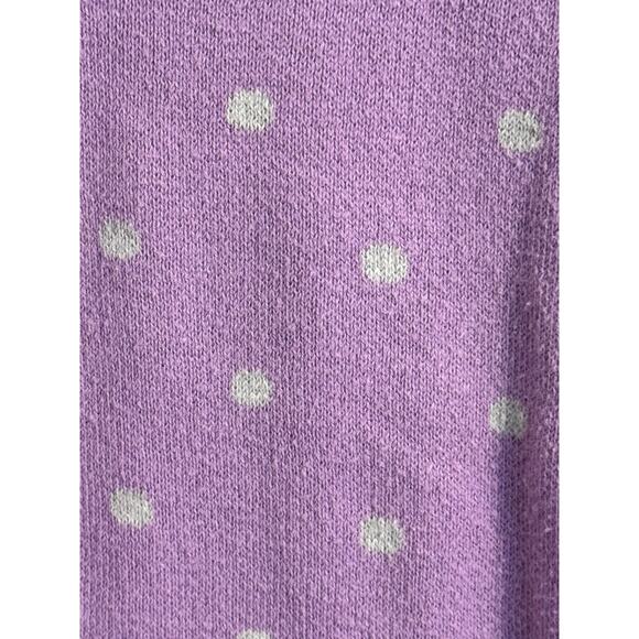Liz Claiborne Sz XL Cotton Purple And Grey Polka Dot Preppy Old Money Academia - Picture 3 of 7